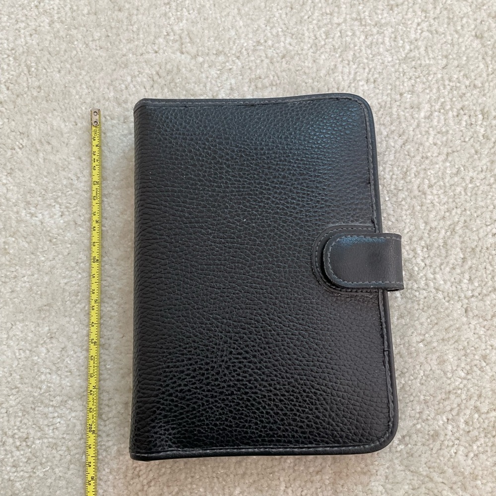 Faux black leather organizer